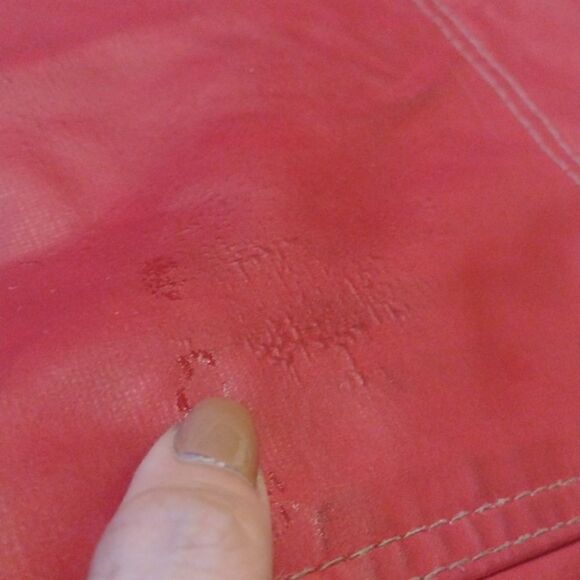 Lot One Inc. of Boston pink raincoat with tartan interior snap closure size L - Picture 7 of 13